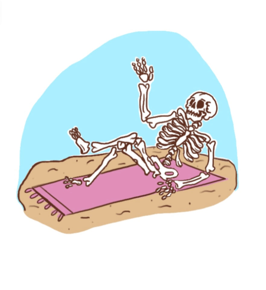 Sunbathing Skeleton Sticker