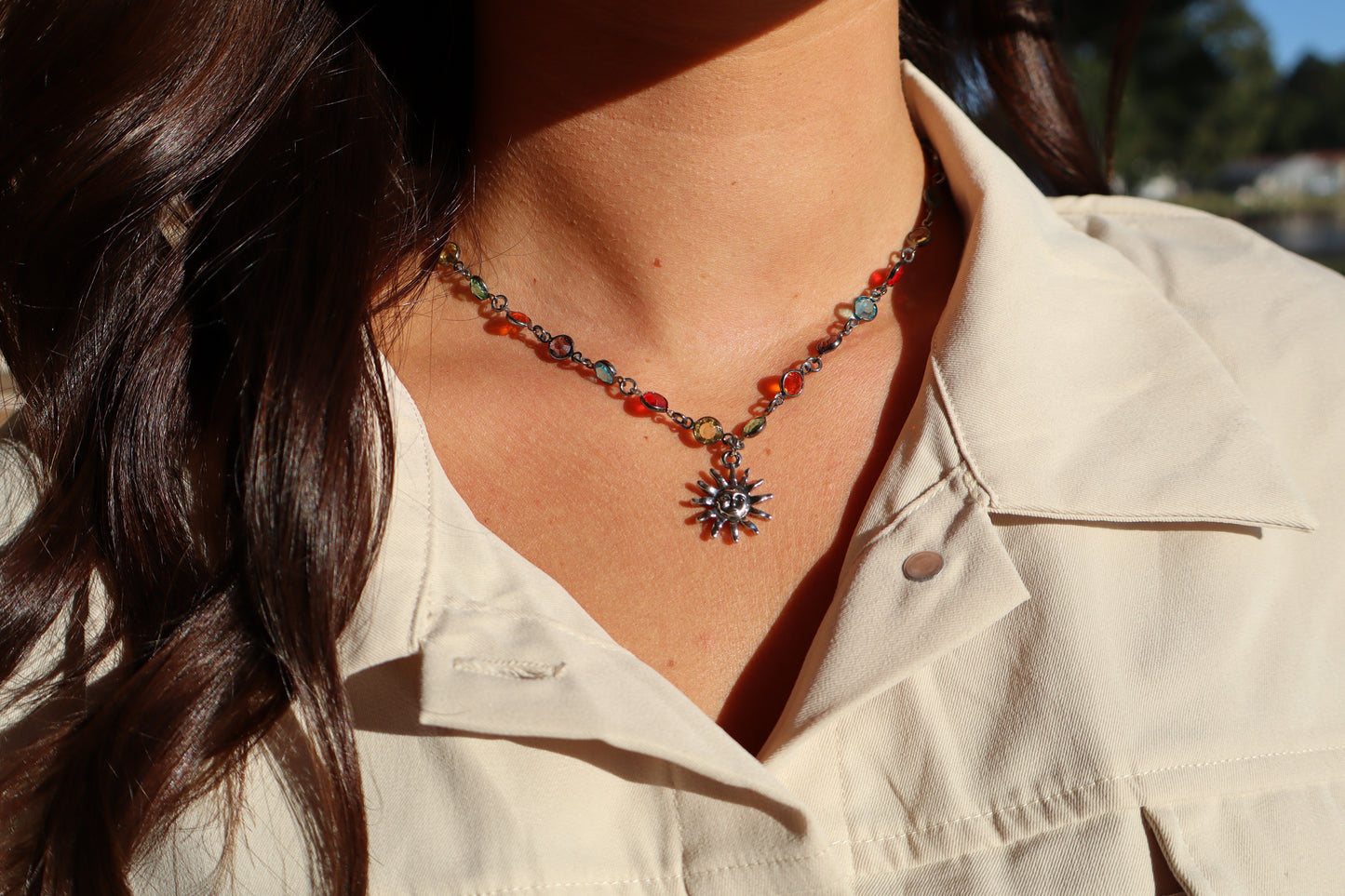 Mary’s Sun & Stained Glass Necklace
