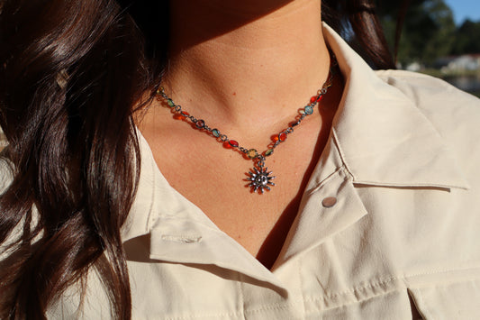 Mary’s Sun & Stained Glass Necklace