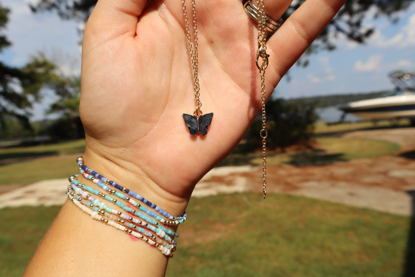 Betty's Black Butterfly Necklace
