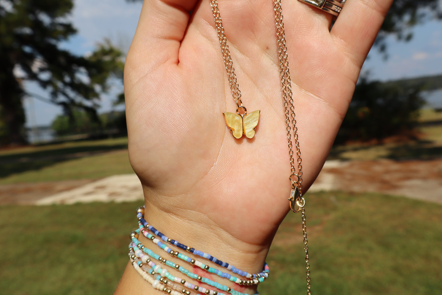Betty's Yellow Butterfly Necklace