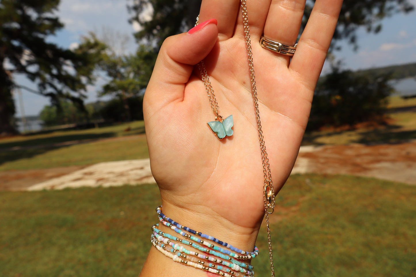 Betty's Blue Butterfly Necklace