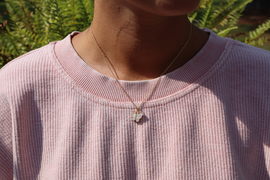 Betty's White Butterfly Necklace