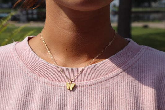Betty's Yellow Butterfly Necklace