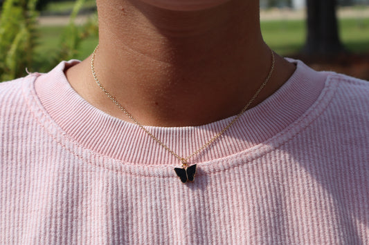 Betty's Black Butterfly Necklace