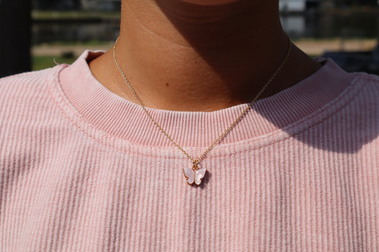 Betty's Pink Butterfly Necklace