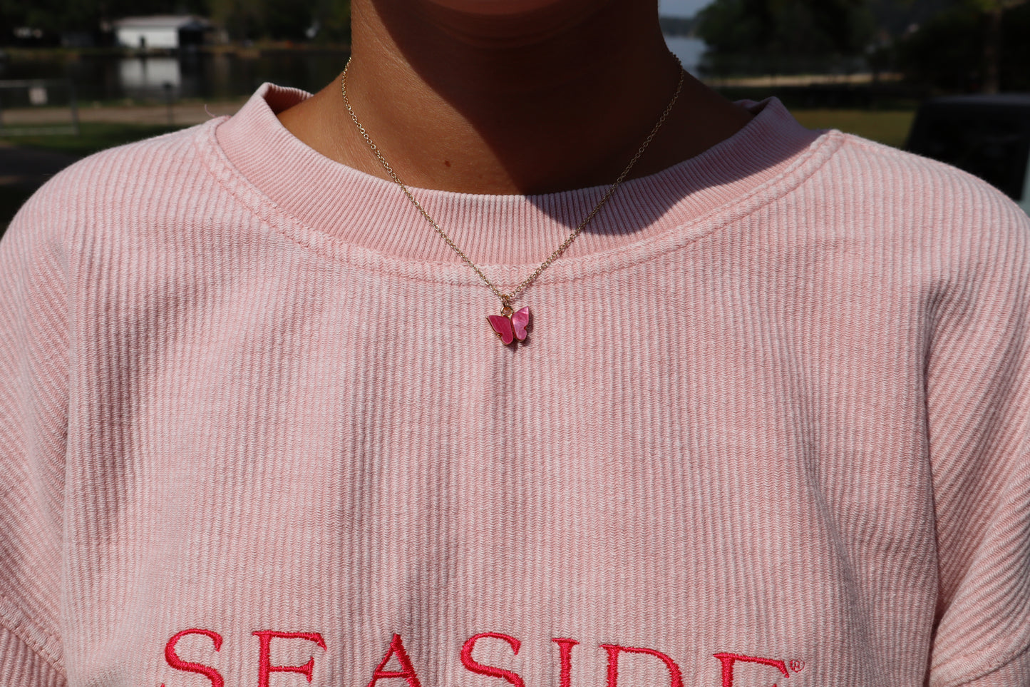 Betty's Hot Pink Butterfly Necklace