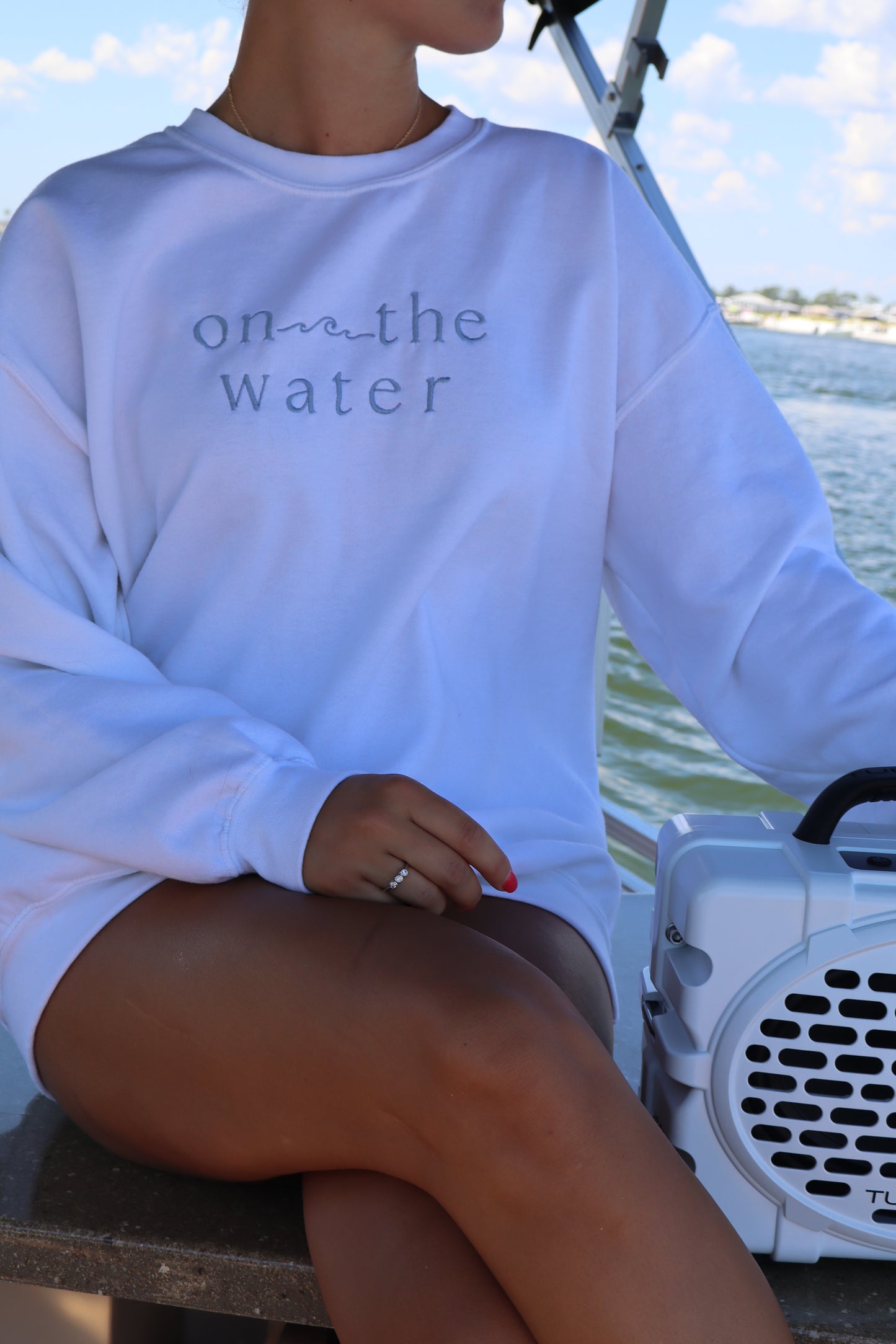 On The Water Signature Sweatshirt - White