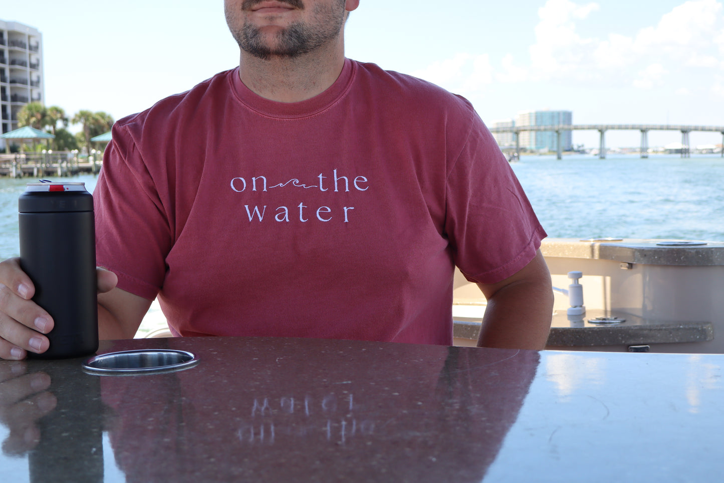 On The Water Signature Tee - Crimson