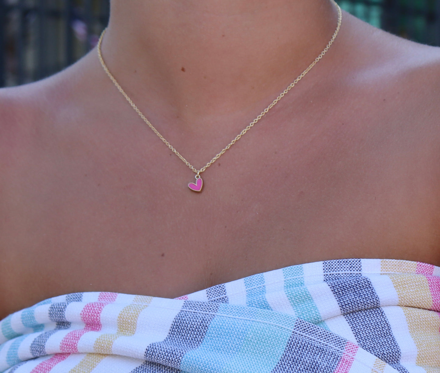 Miley's Hot Pink Heart Necklace