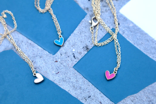 Miley's White Heart Necklace