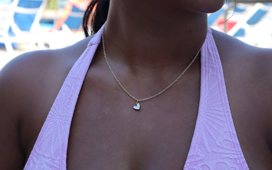 Miley's White Heart Necklace